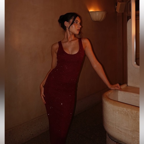 Asta Resort Ana dress in wine sequin,All Products : American Fashion Style Bags On Sale